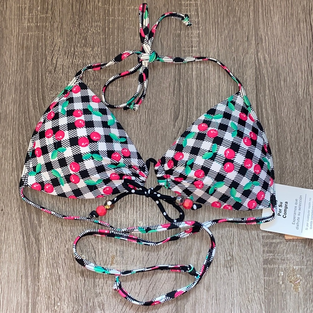 Arizona Cherry Checker Padded bikini top